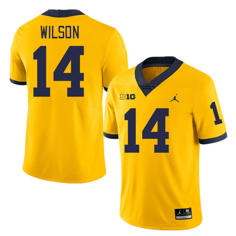 Roman Wilson Michigan Jersey,Michigan Wolverines #14 Roman Wilson Jersey Youth-Maize